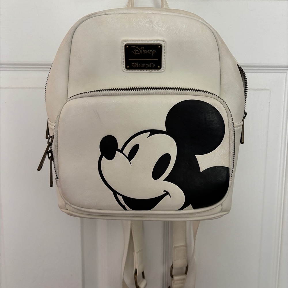 Disney Loungefly Cream and Black Mickey Backpack